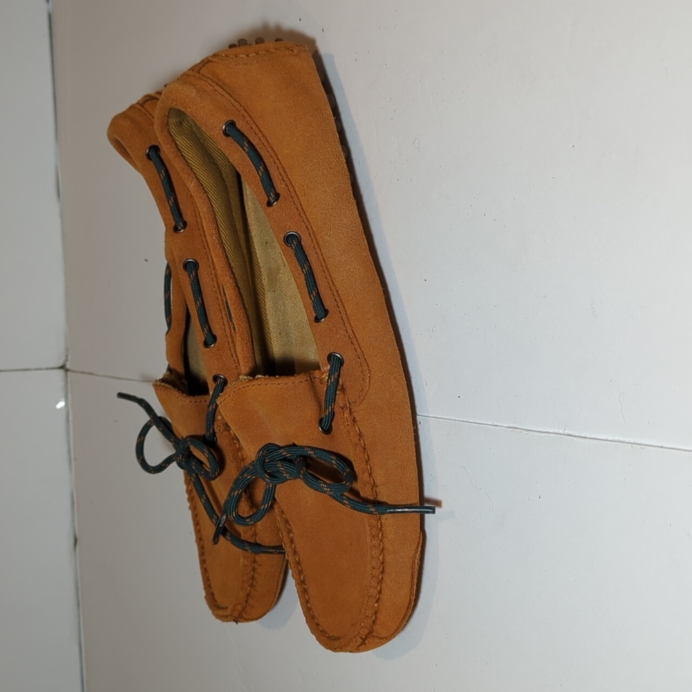 Cole Haan mens driving moccasin slip on orange size 7.5 - Picture 3 of 11